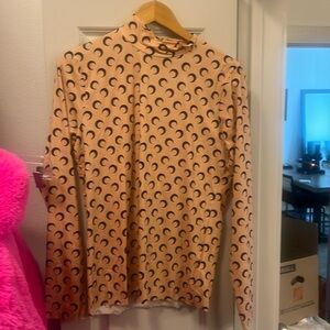 Marine Serre mock neck long sleeve top